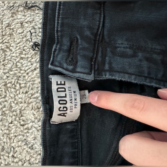 AGOLDE Black Distressed Slim Fit Jeans - Size 28 - Picture 3 of 5